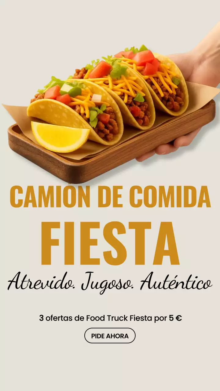 Historia de Instagram de promoción de comida en beige atrevido