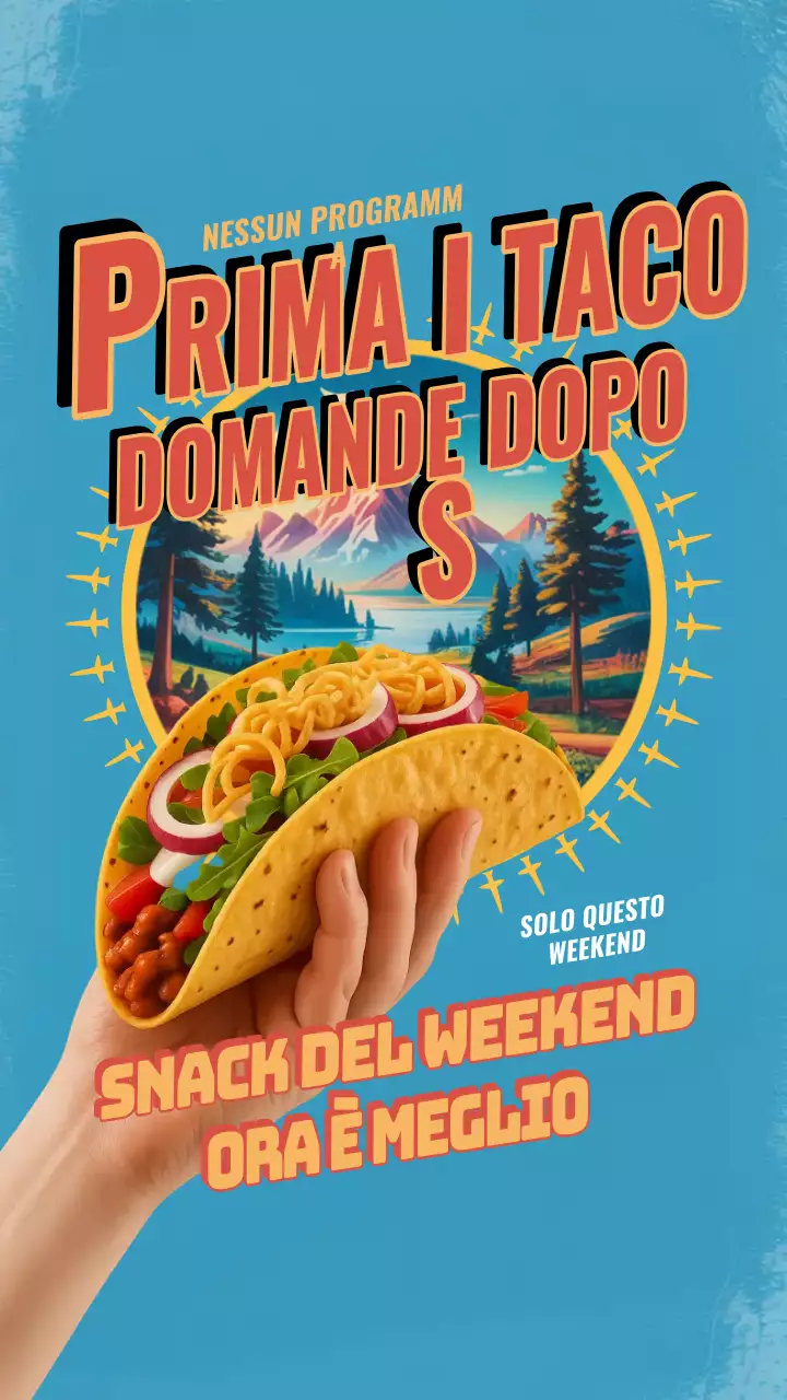 Storia di Instagram della promozione Blue Retro Taco