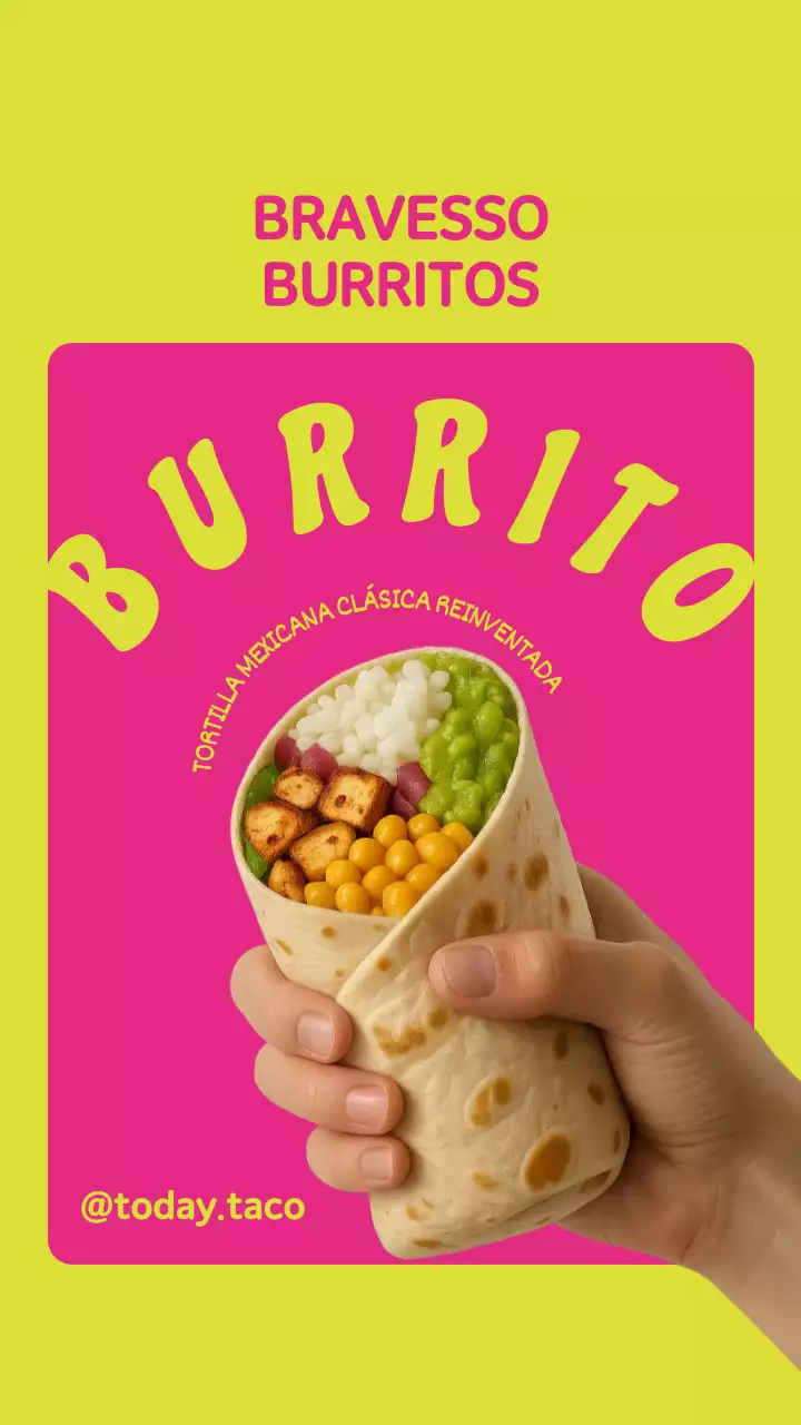 Historia de Instagram de promoción de burrito retro amarillo