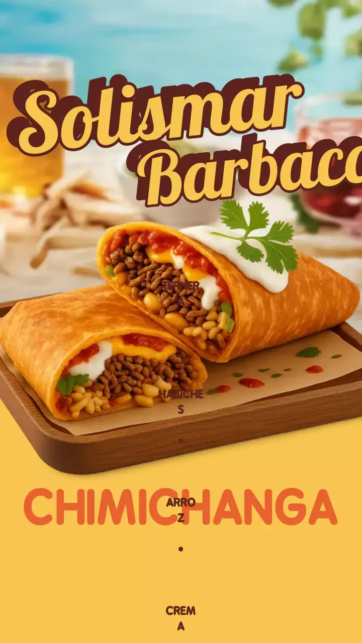 Historia de Instagram de la promoción de chimichanga retro amarilla