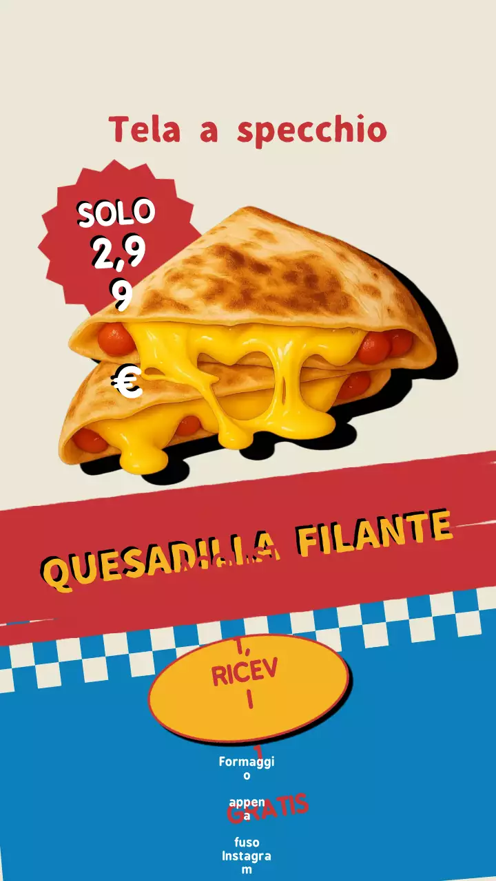 Storia di Instagram promozionale della Quesadilla retrò beige