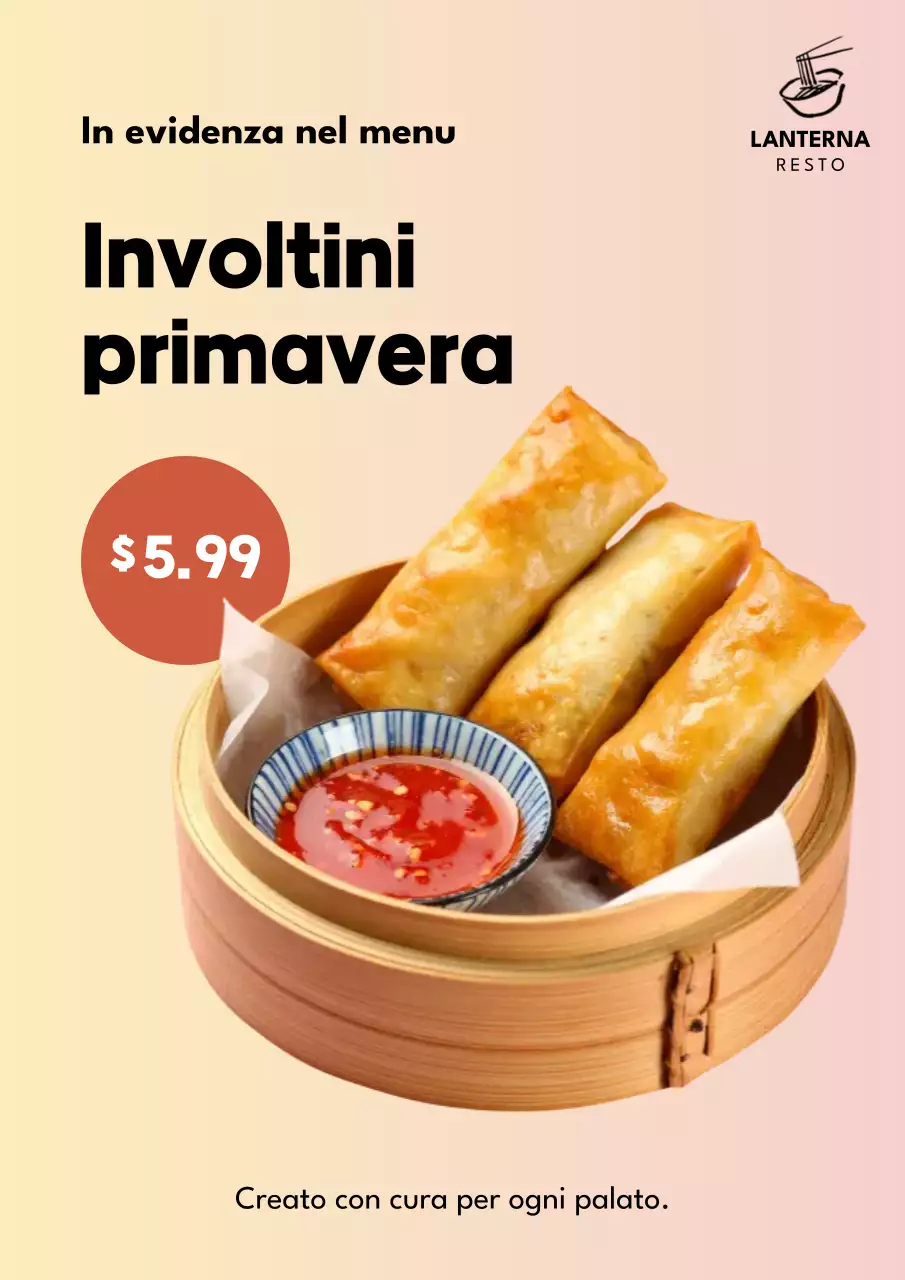 Manifesto pubblicitario di cibo moderno color pastello