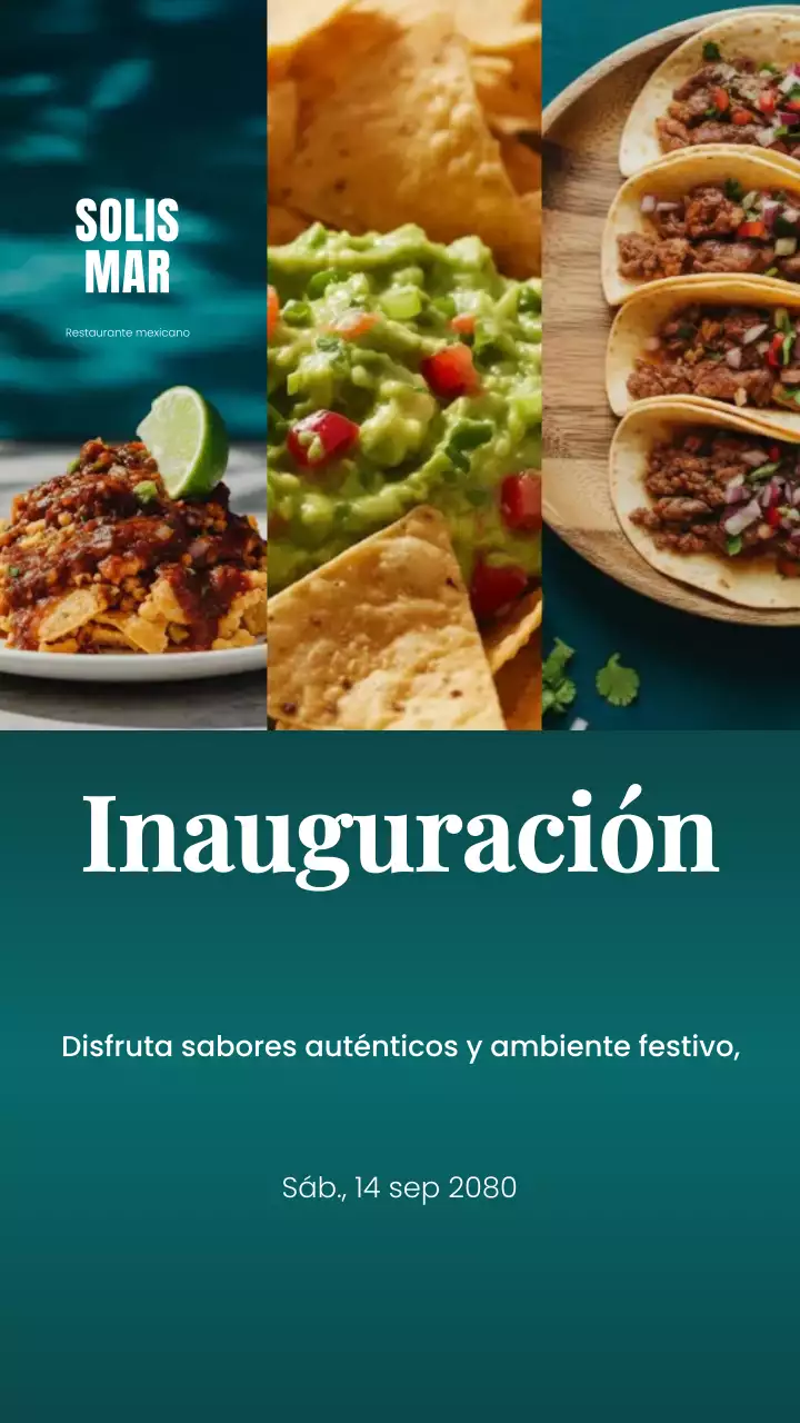 Historia de Instagram de promoción de restaurante moderno Teal