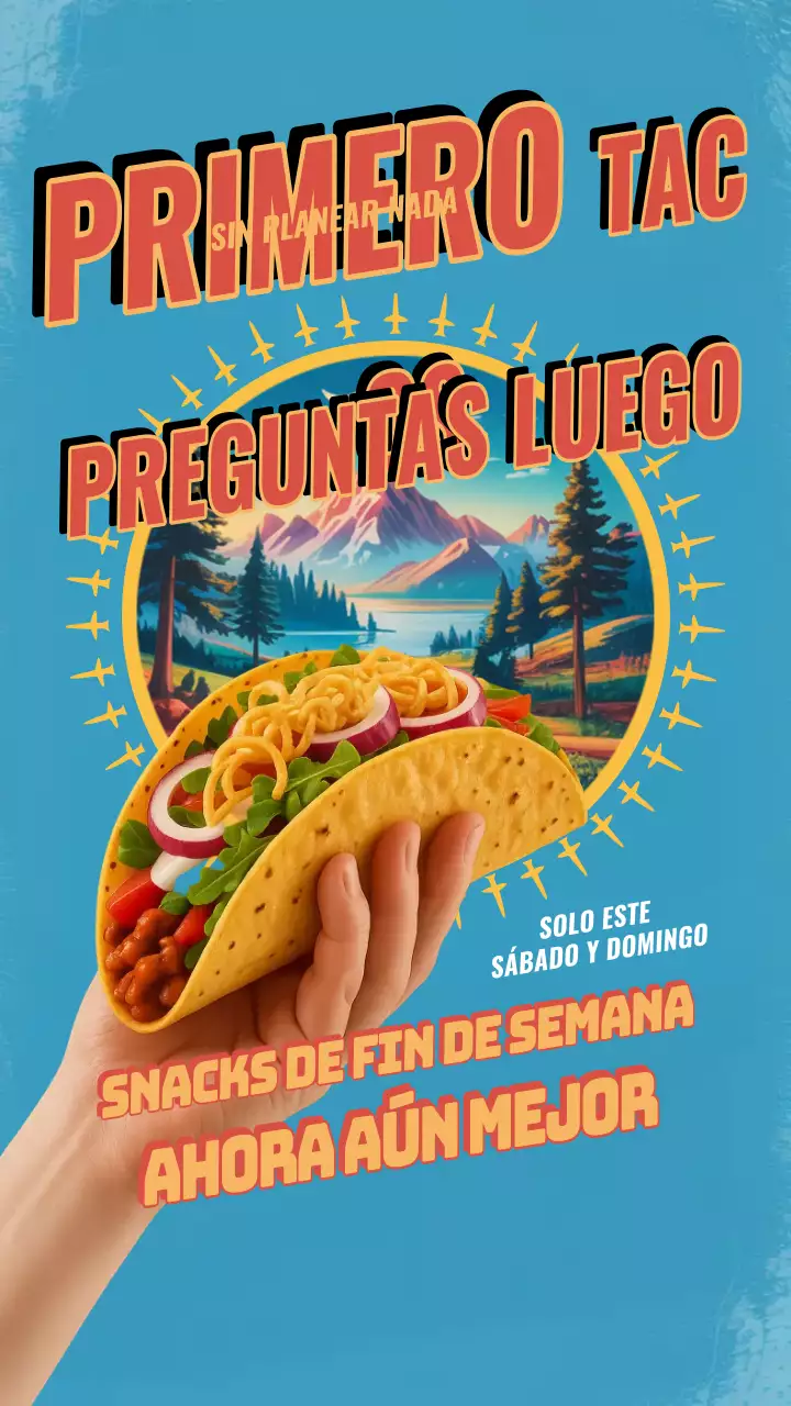 Historia de Instagram de la promoción Blue Retro Taco