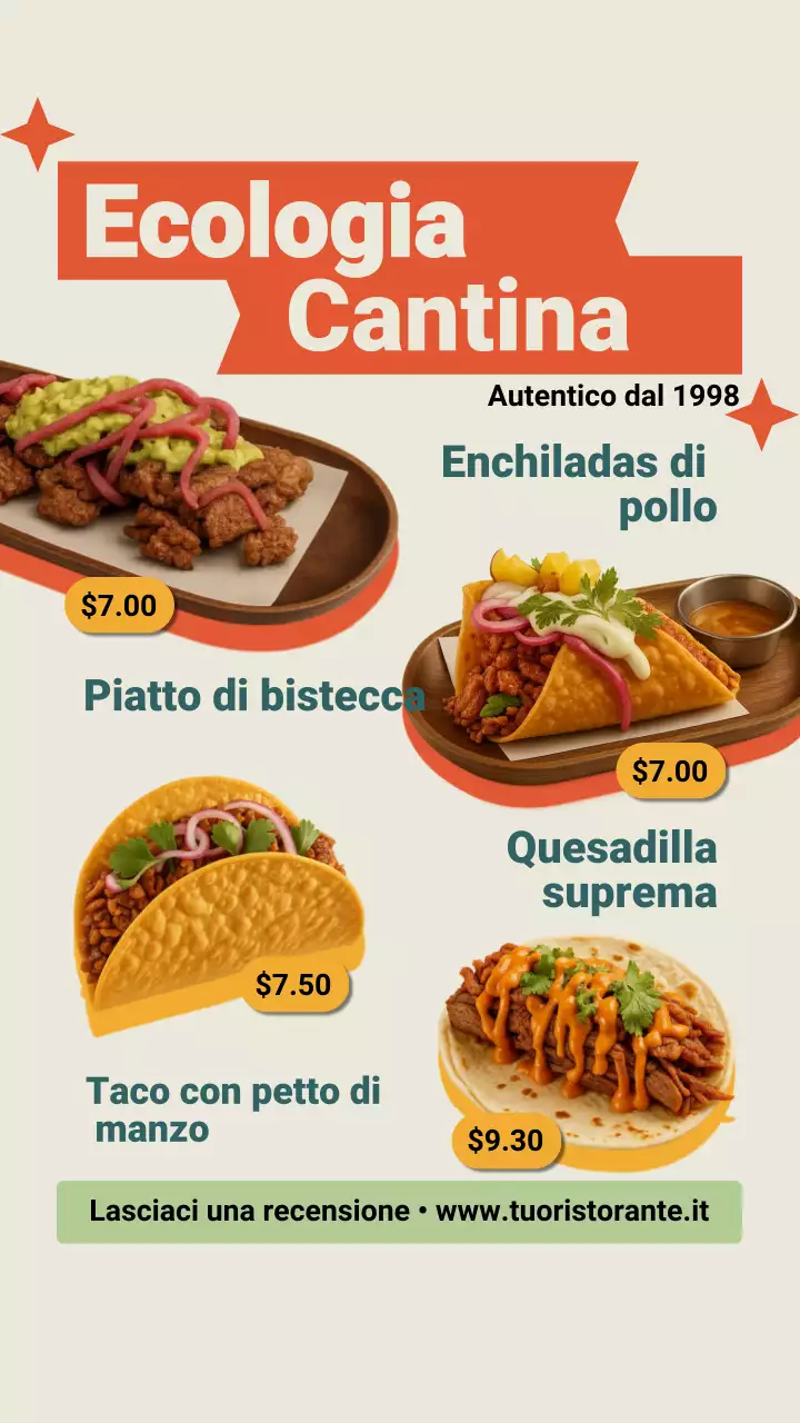 Storia di Instagram della promozione del menu Orange Modern