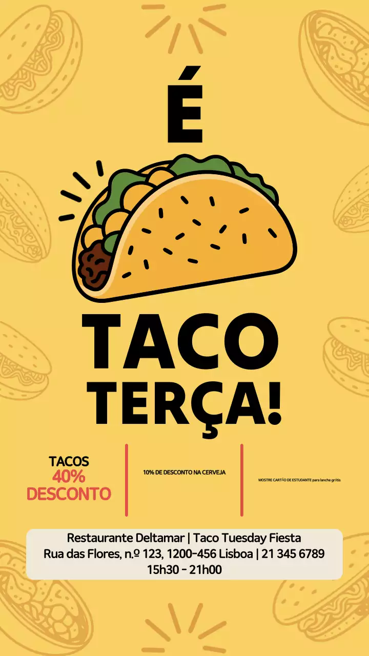 História do Instagram de promoção do Taco Amarelo da Moda