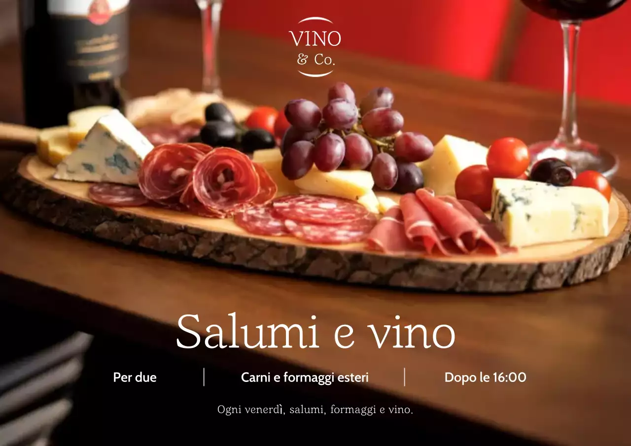 Poster promozionale del vino rosso elegante