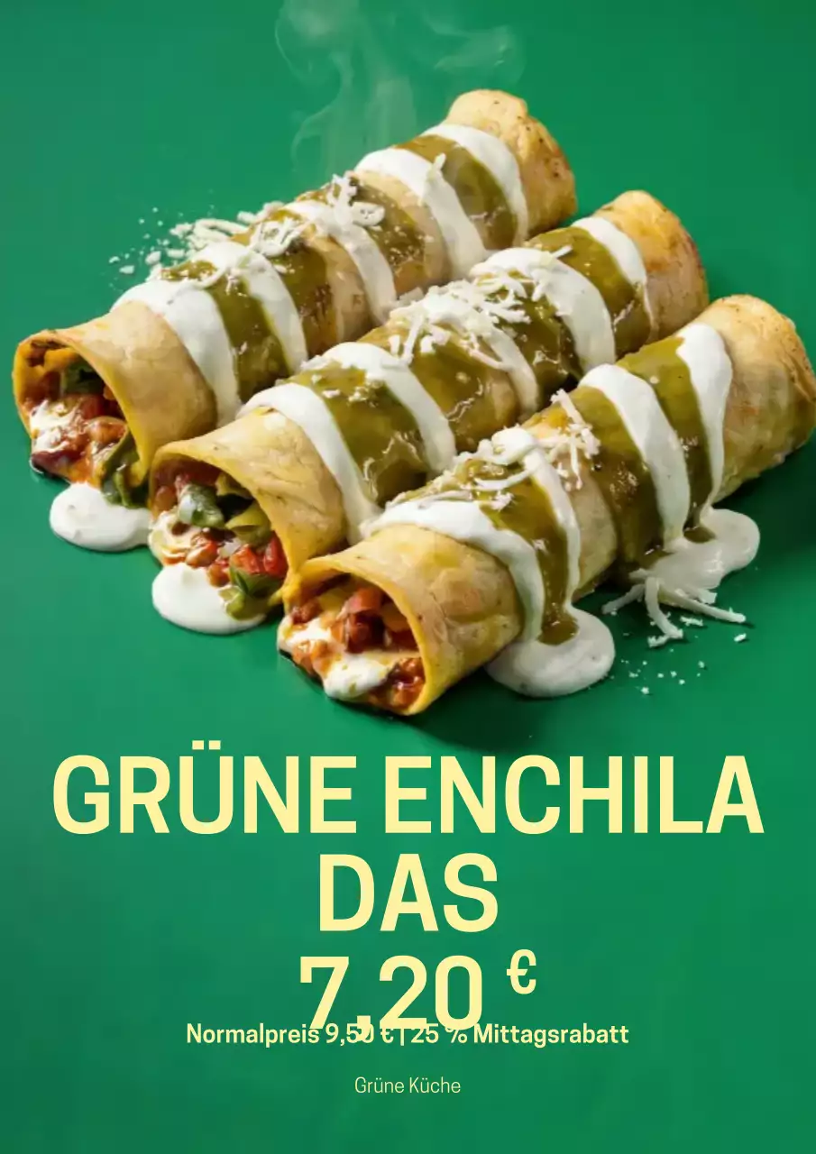 Grünes modernes Lebensmittelwerbungsplakat