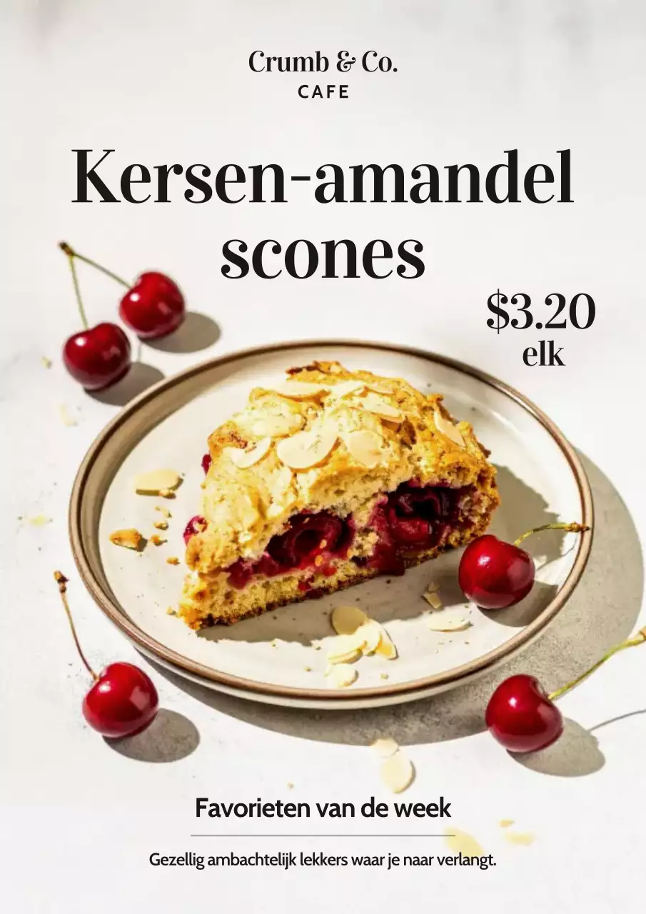 Witte minimalistische bakkerij promotieposter