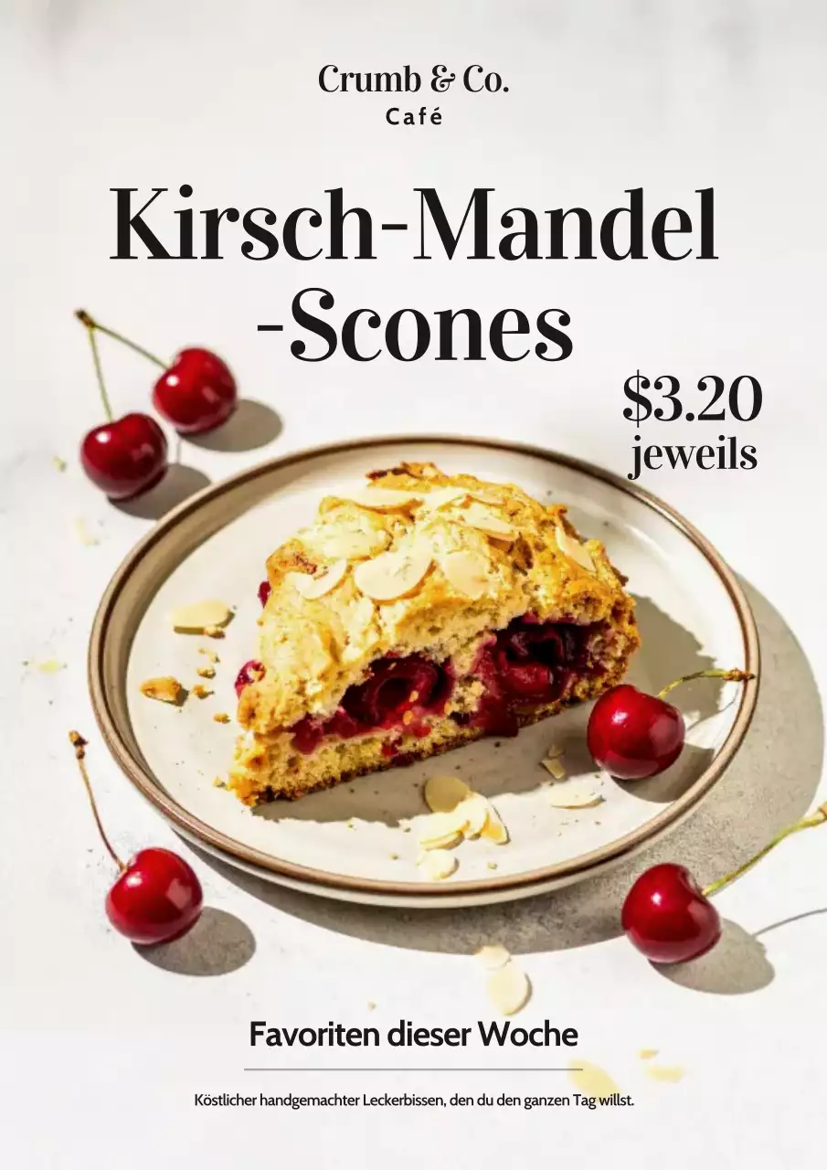 Weißes Minimal-Bäckerei-Werbeplakat