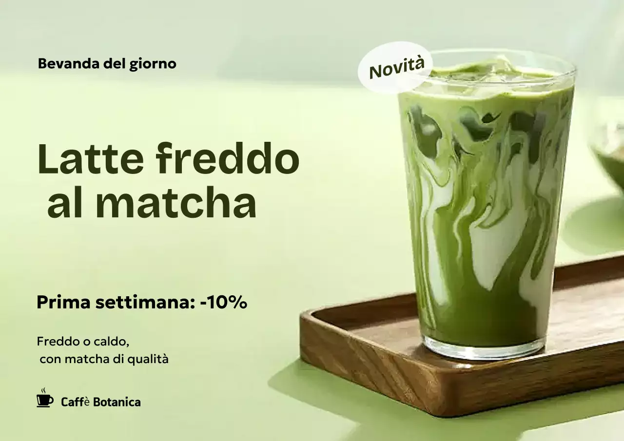 Manifesto pubblicitario di una bevanda moderna ed ecologica