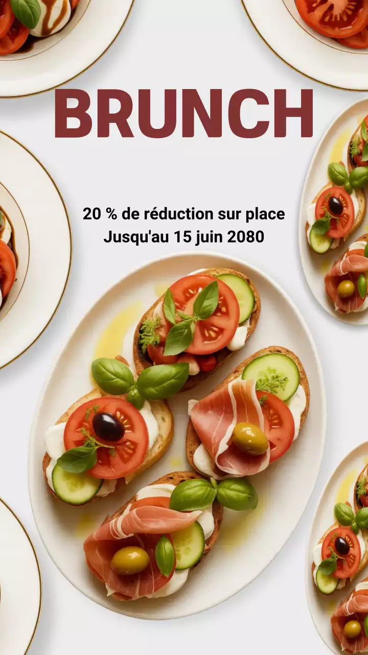 Publicité Instagram pour un brunch moderne beige