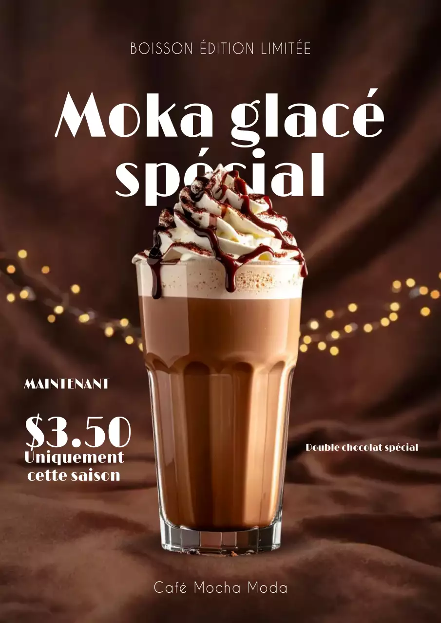 Affiche promotionnelle du café moderne marron