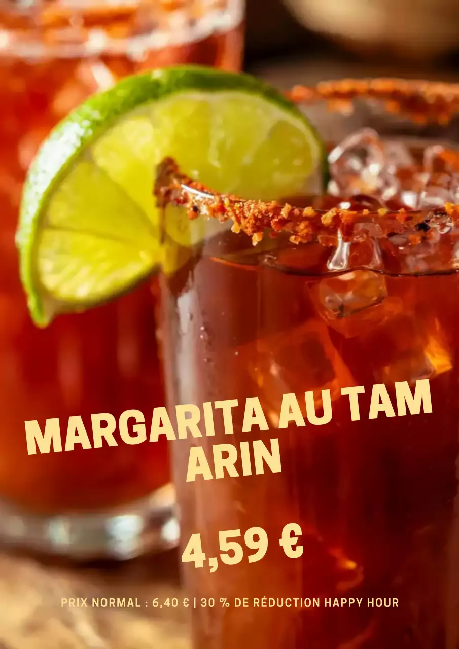 Affiche promotionnelle de cocktails tendance rouges