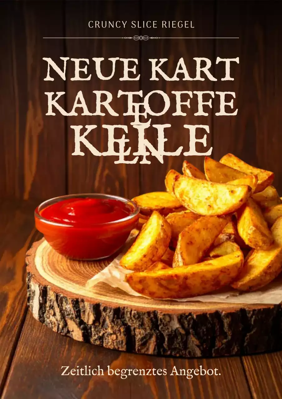 Brown Rustikales Lebensmittel-Werbemenü-Poster