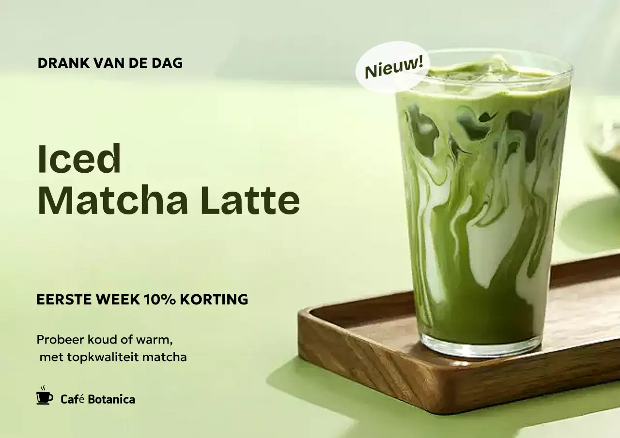 Groene moderne drankreclameposter