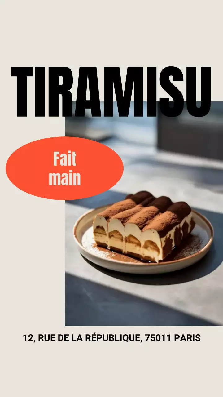 Publicité Instagram pour un dessert minimaliste beige
