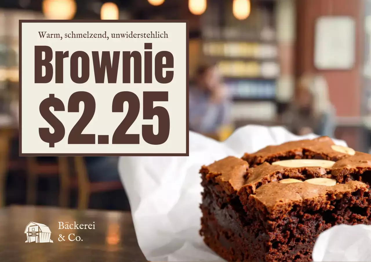 Brown Rustic Brownie Promotion Menü Poster