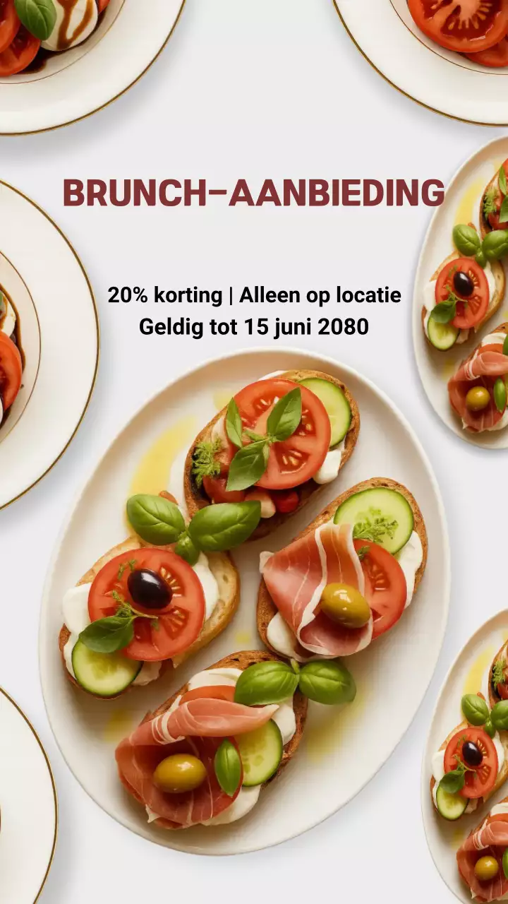 Beige Modern Brunch Advertentie Instagram Story