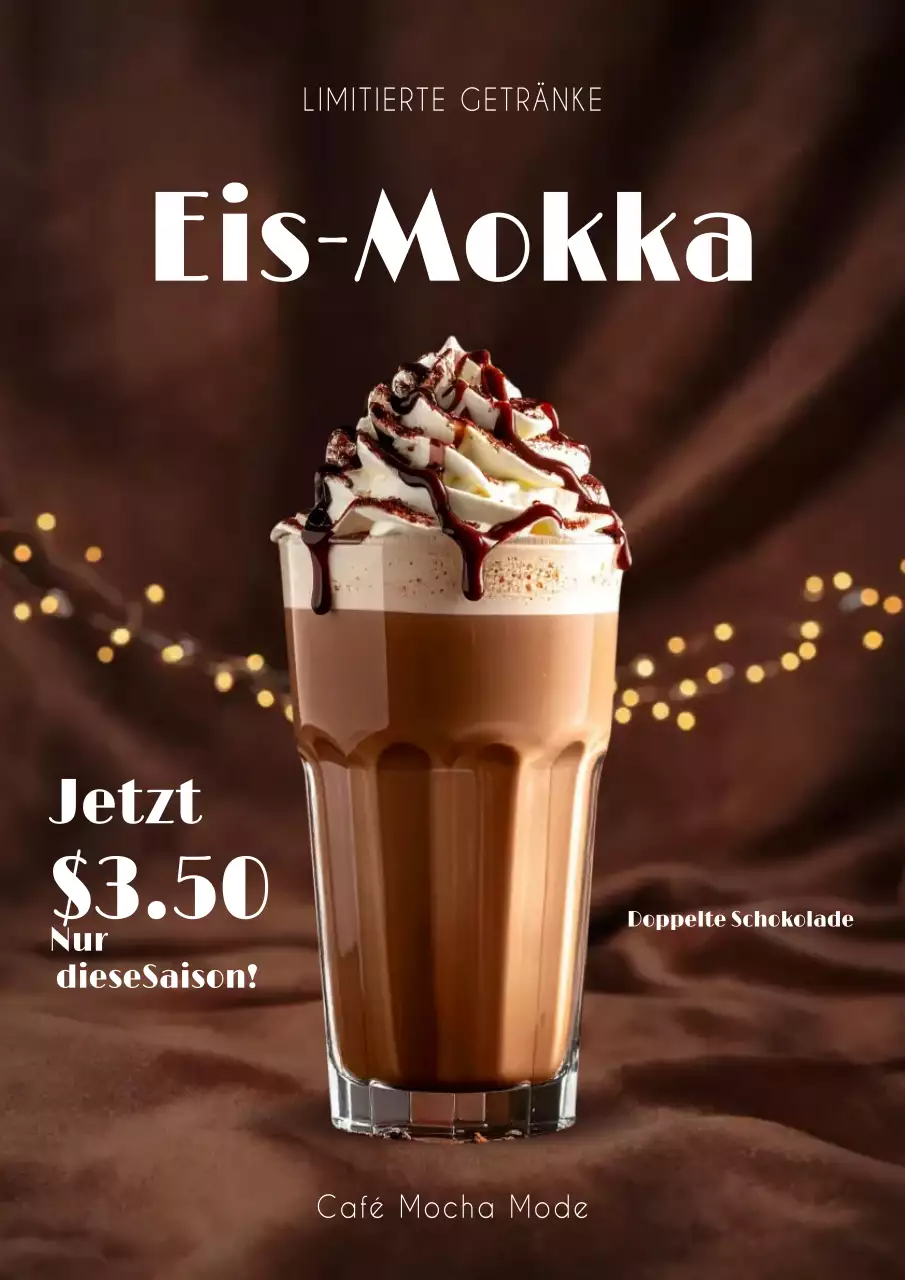 Braunes modernes Kaffee-Werbeplakat