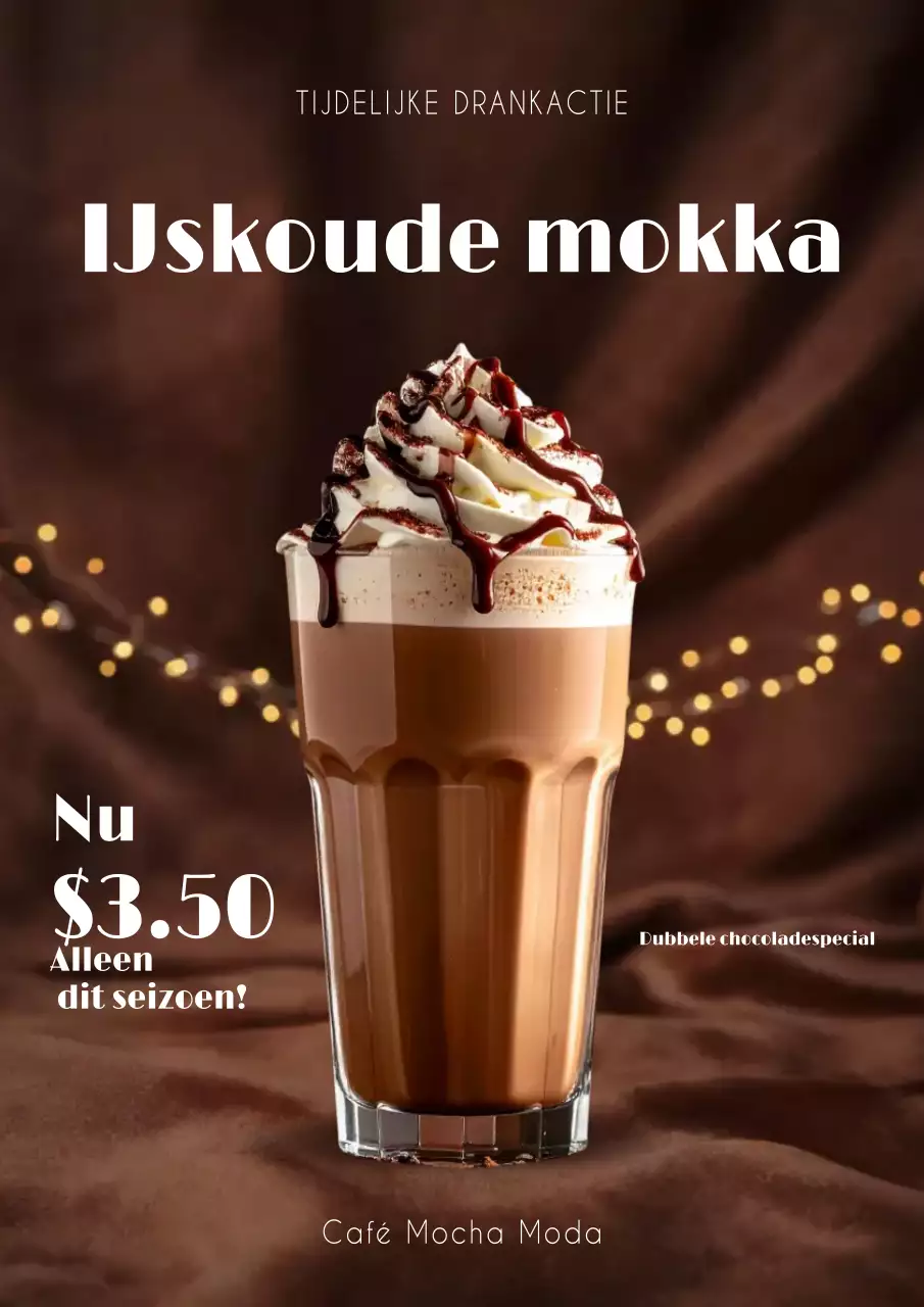 Bruine moderne koffie promotieposter