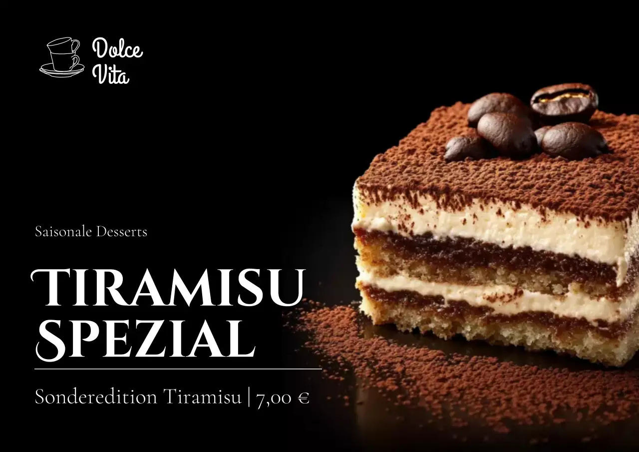 Braunes elegantes Dessert-Werbemenü-Poster