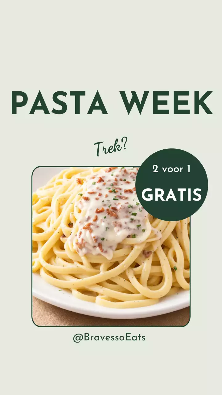 Beige Modern Pasta Advertentie Instagram Post