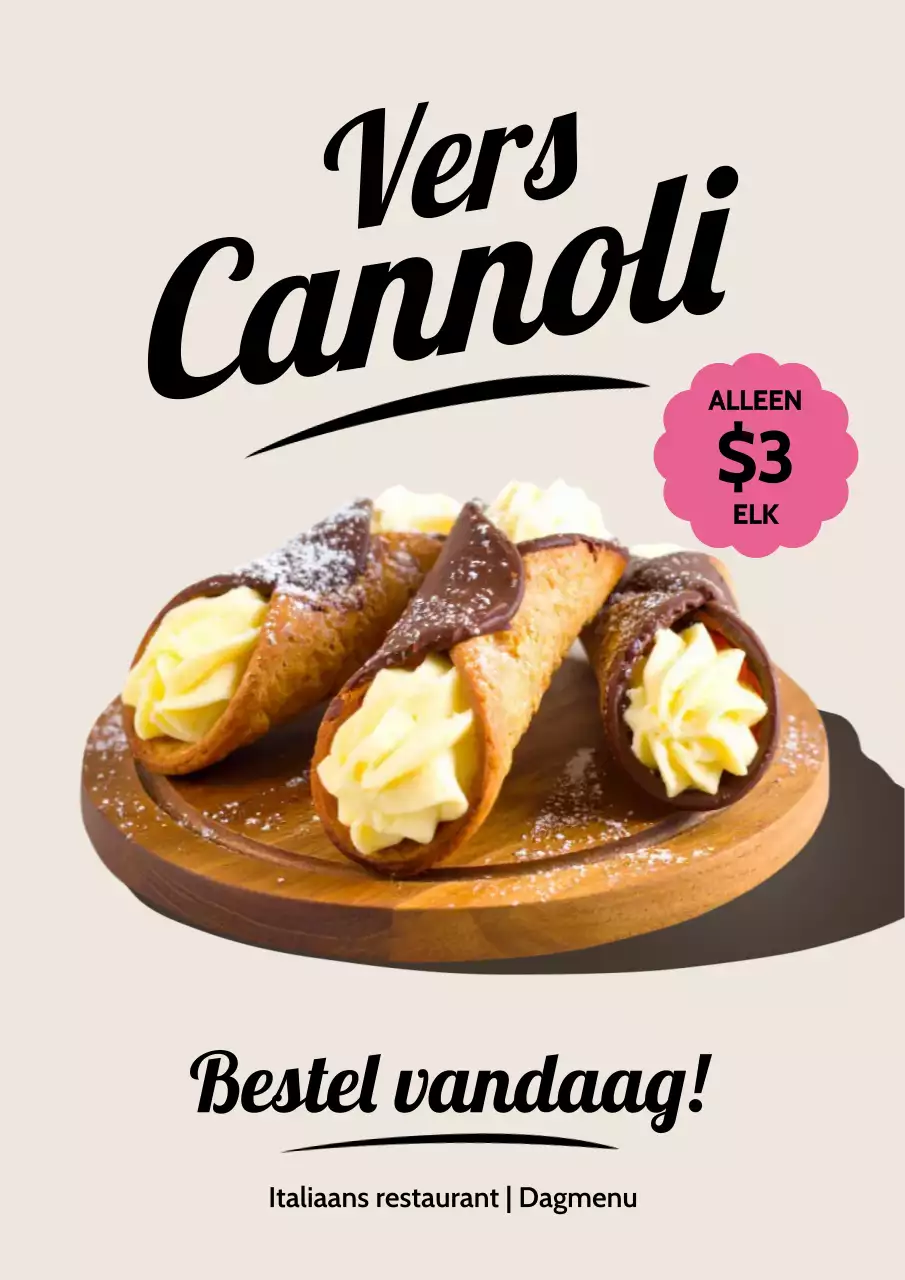 Beige Klassieke Dessert Advertentieposter