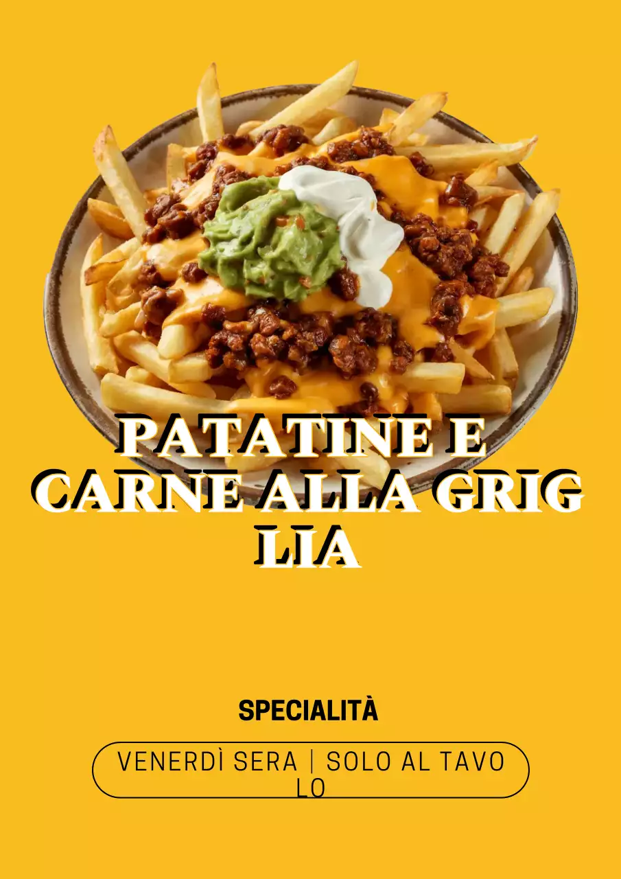 Poster promozionale delle patatine fritte gialle