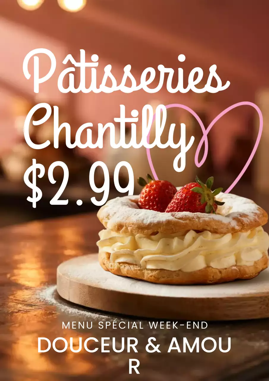 Affiche de menu promotionnelle de pâtisserie beige élégante