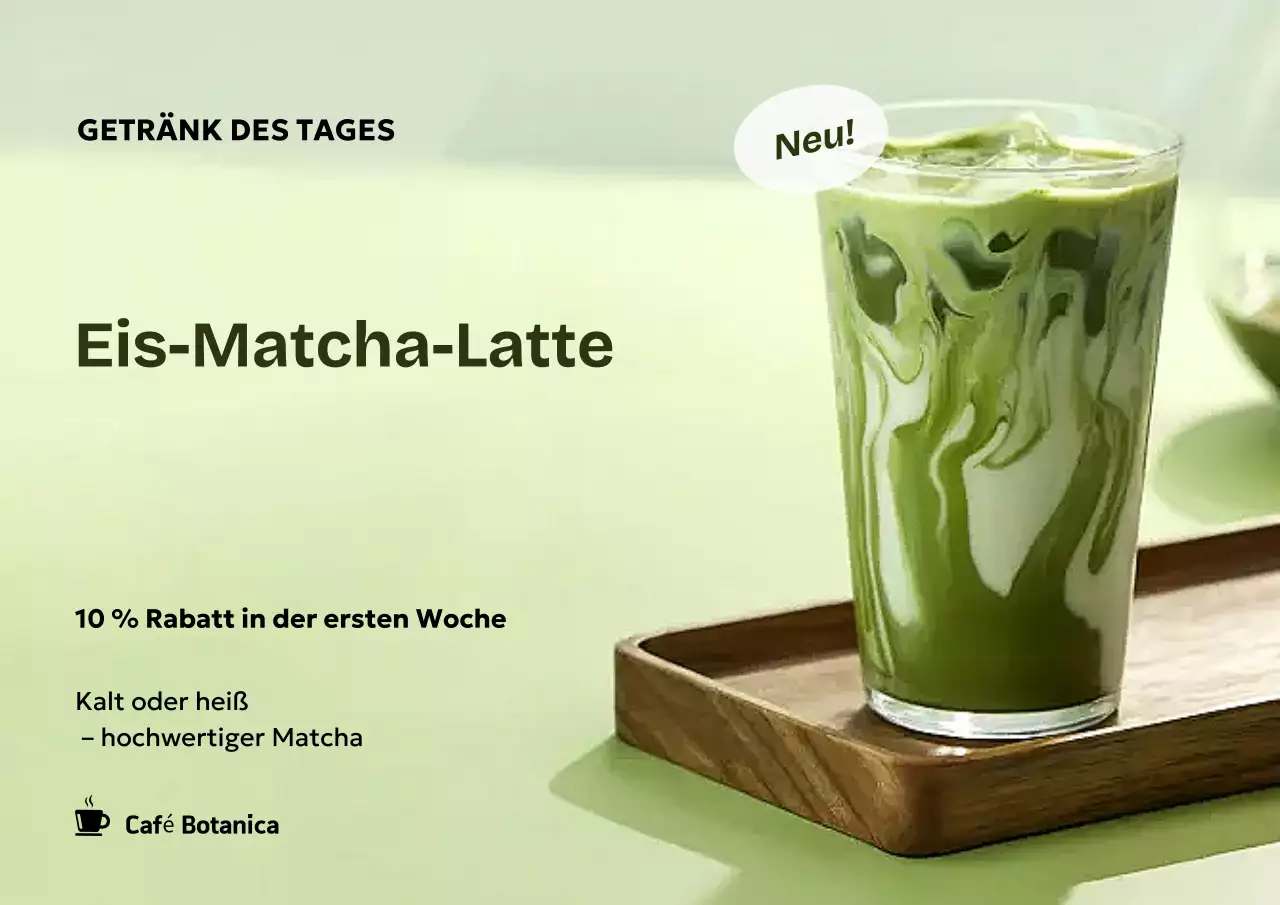 Grünes modernes Getränkewerbeplakat