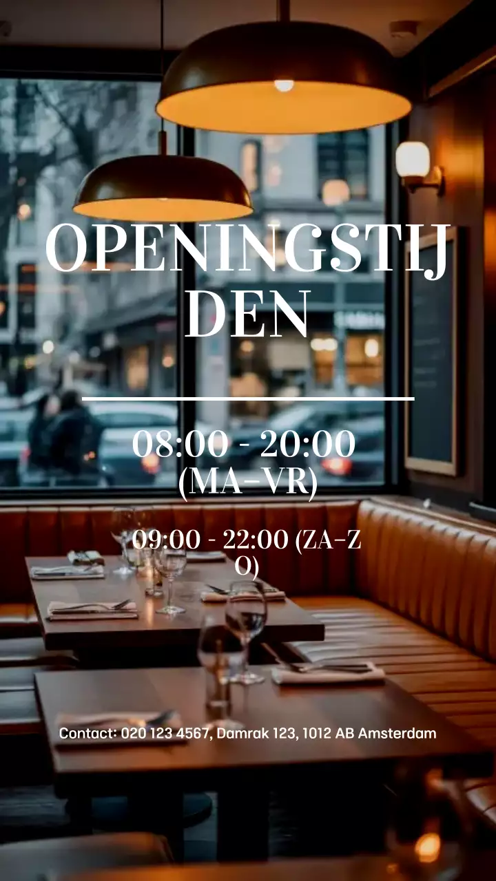 Brown Modern Restaurant aankondiging Instagram verhaal