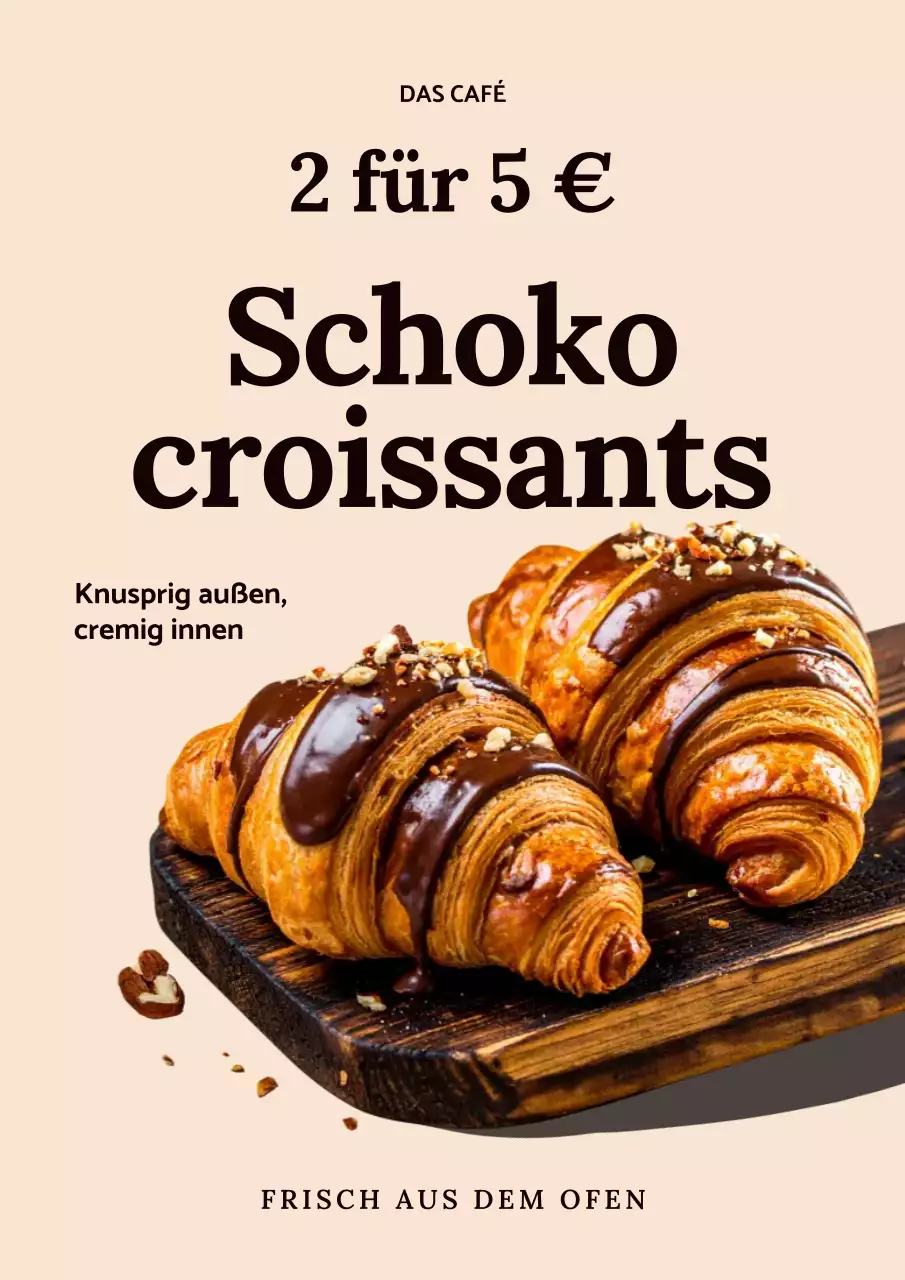 Beiges modernes Gebäck-Werbeplakat