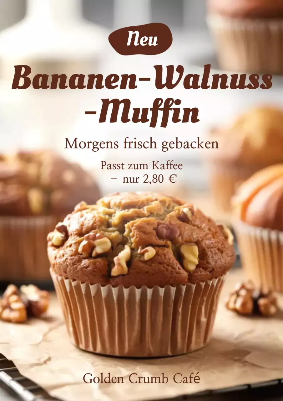 Brown Rustic Muffin Promotion Menü Poster