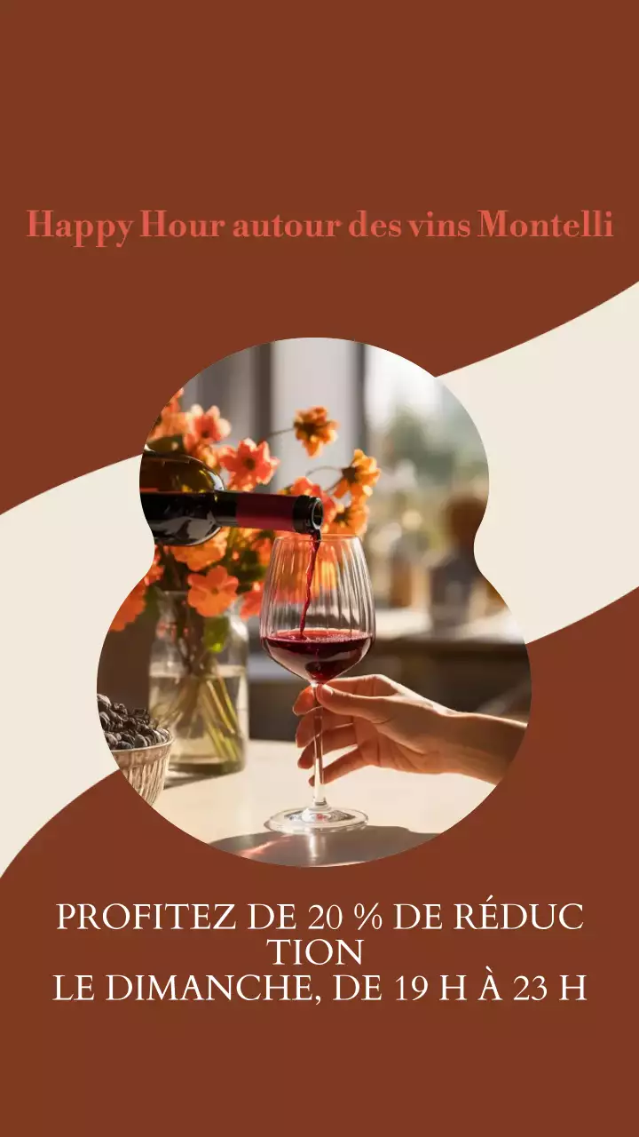 Histoire Instagram de promotion du vin élégant brun