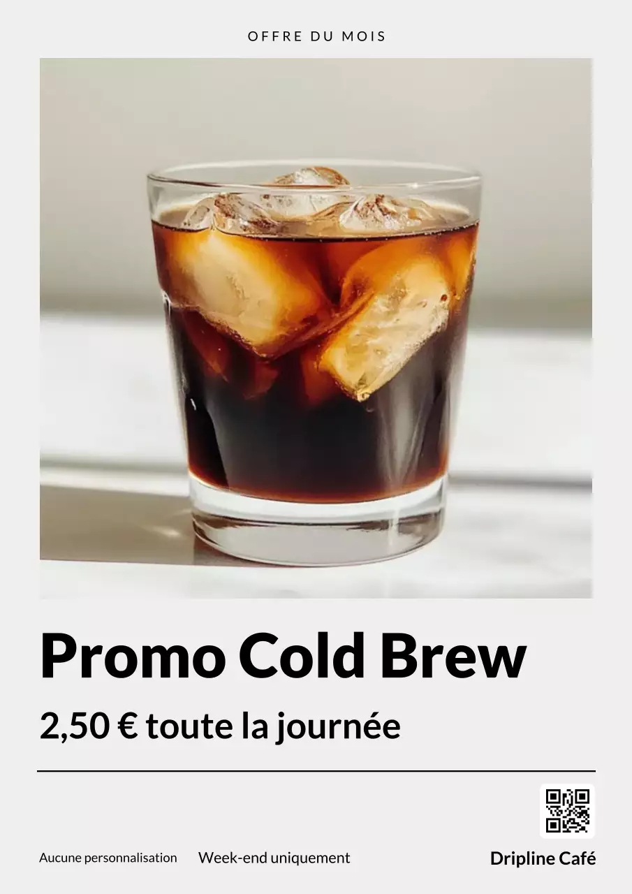 Affiche promotionnelle beige moderne pour le café