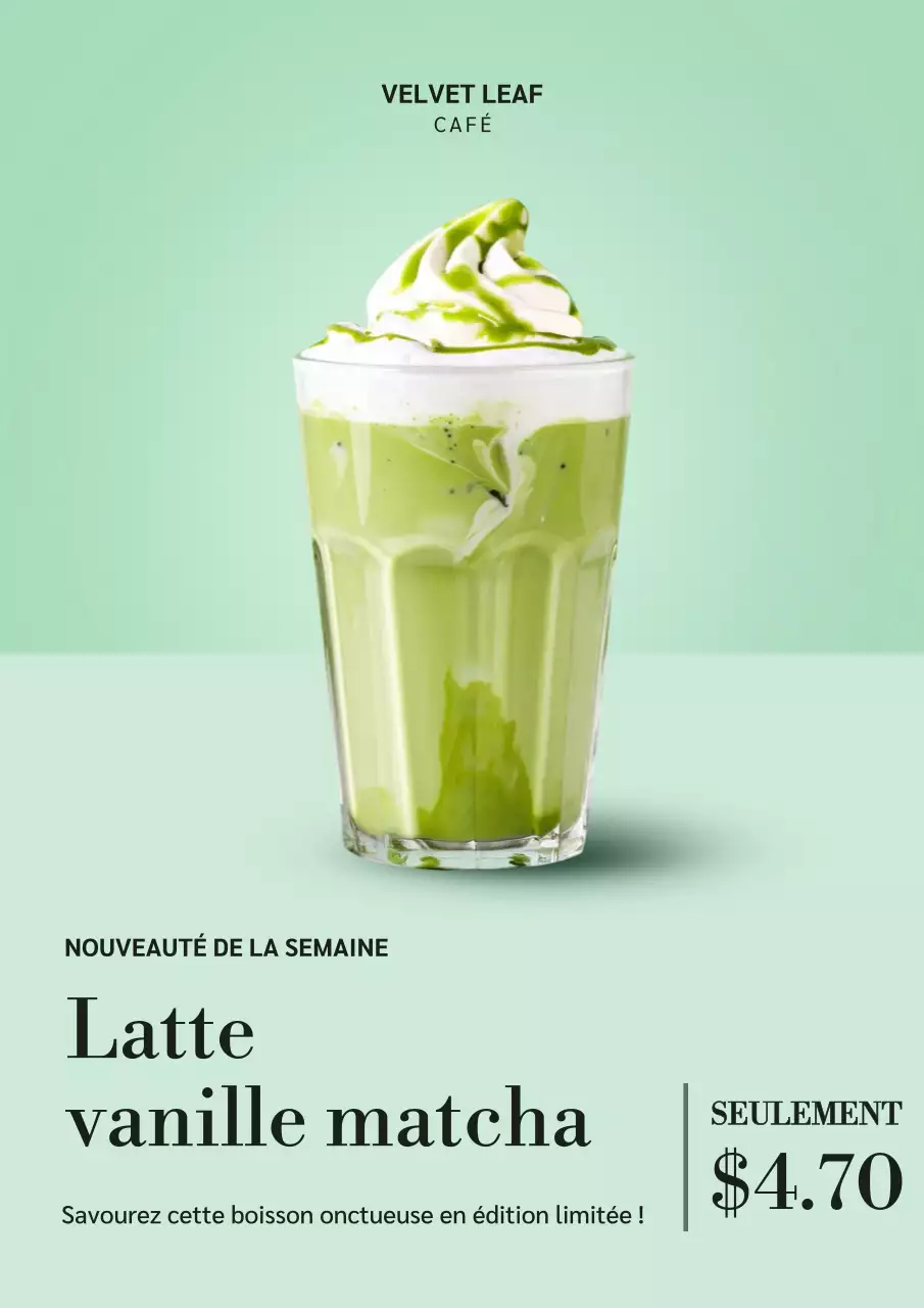 Affiche publicitaire pour une boisson moderne à la menthe