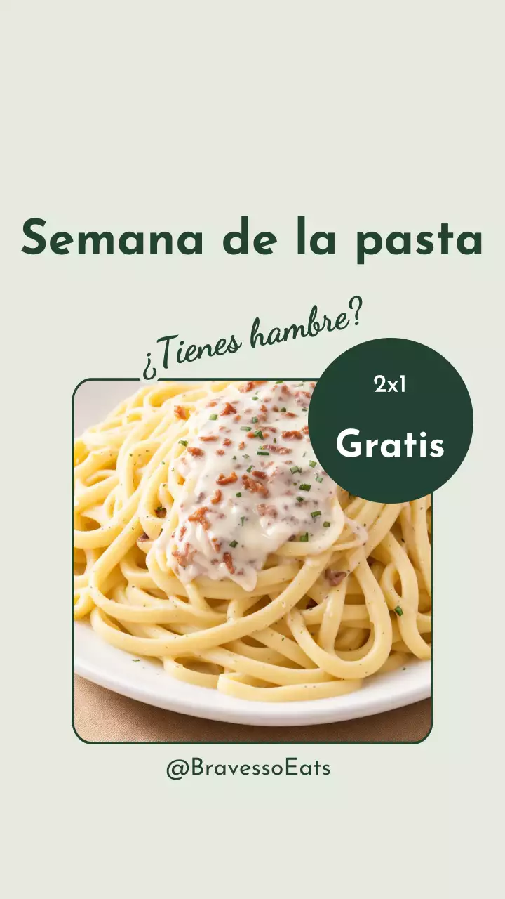 Publicidad de pasta moderna beige en Instagram