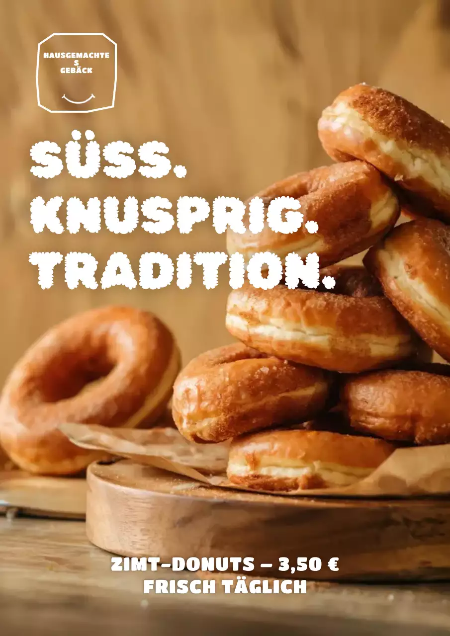 Brown Rustikales Donut-Anzeigenplakat