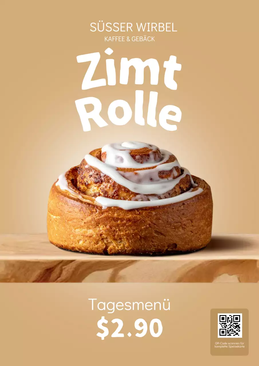 Beiges einfaches Bäckerei-Werbeplakat