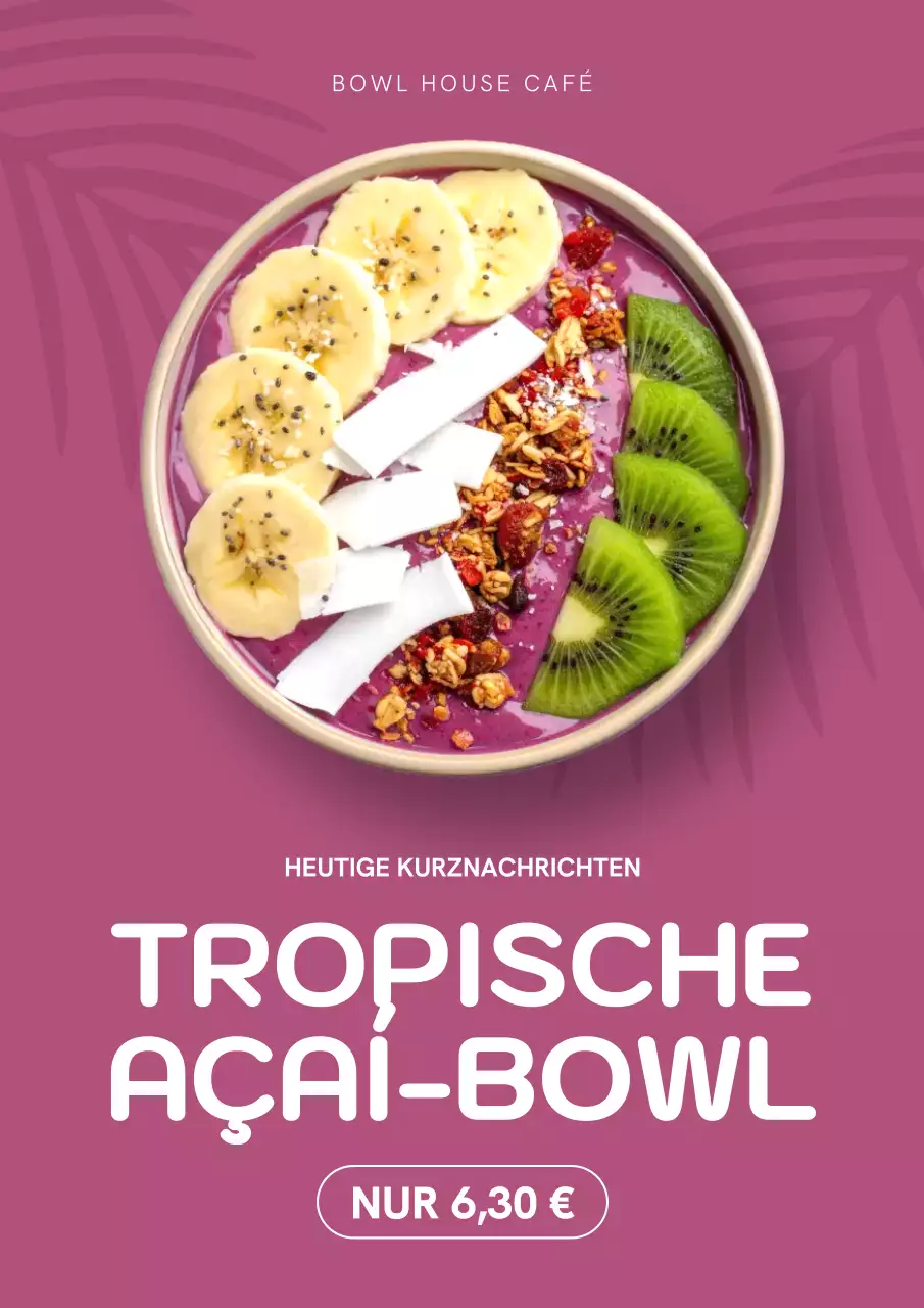 Rosa modernes Lebensmittel-Werbeplakat