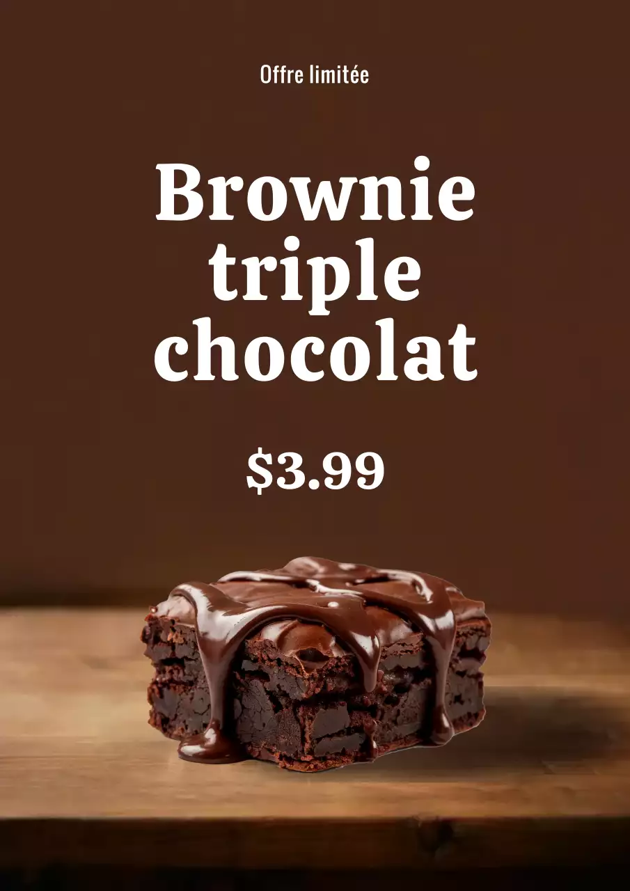 Affiche promotionnelle du dessert classique brun