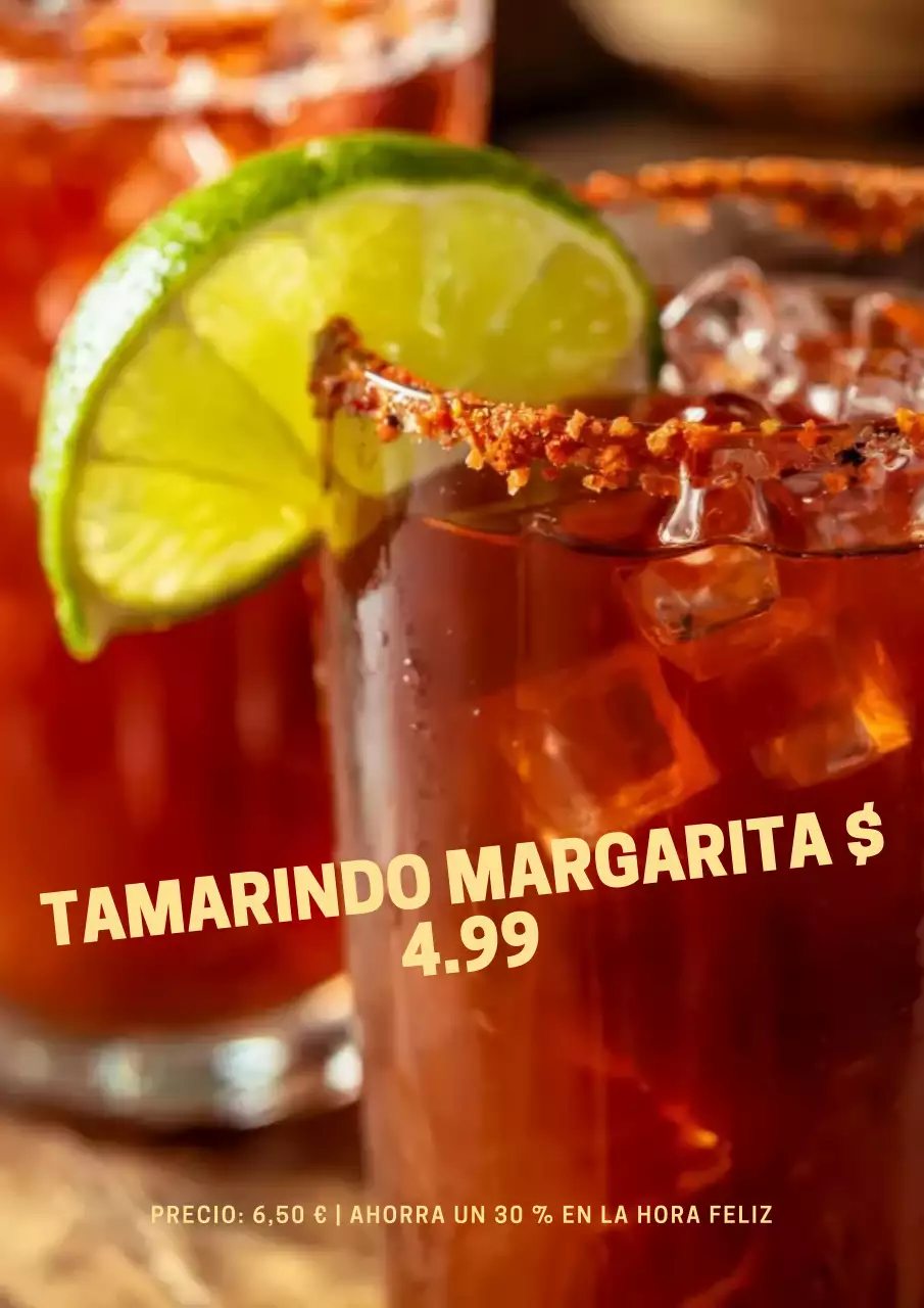 Cartel promocional de cócteles de moda en rojo