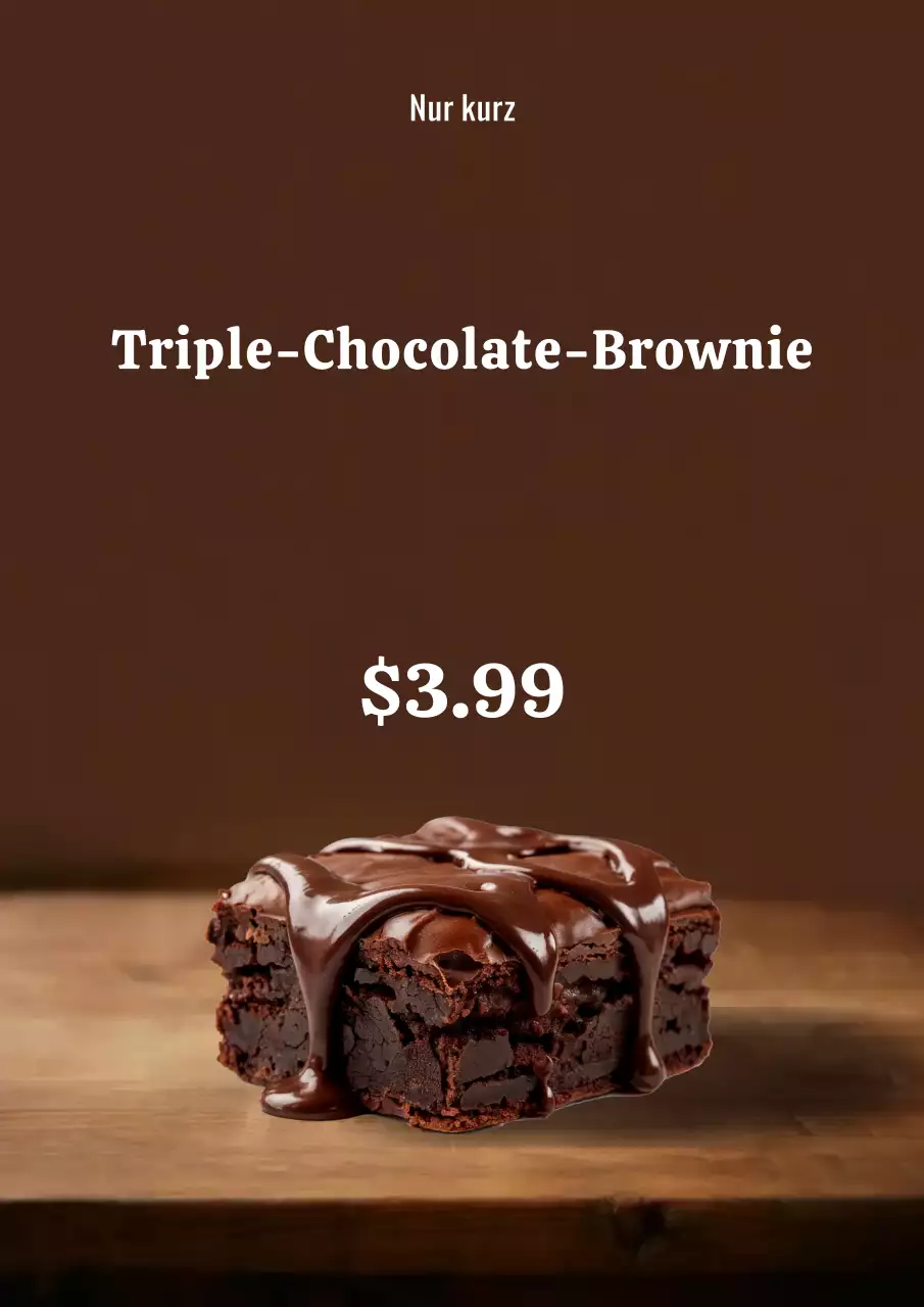 Werbeplakat für braunes klassisches Dessert