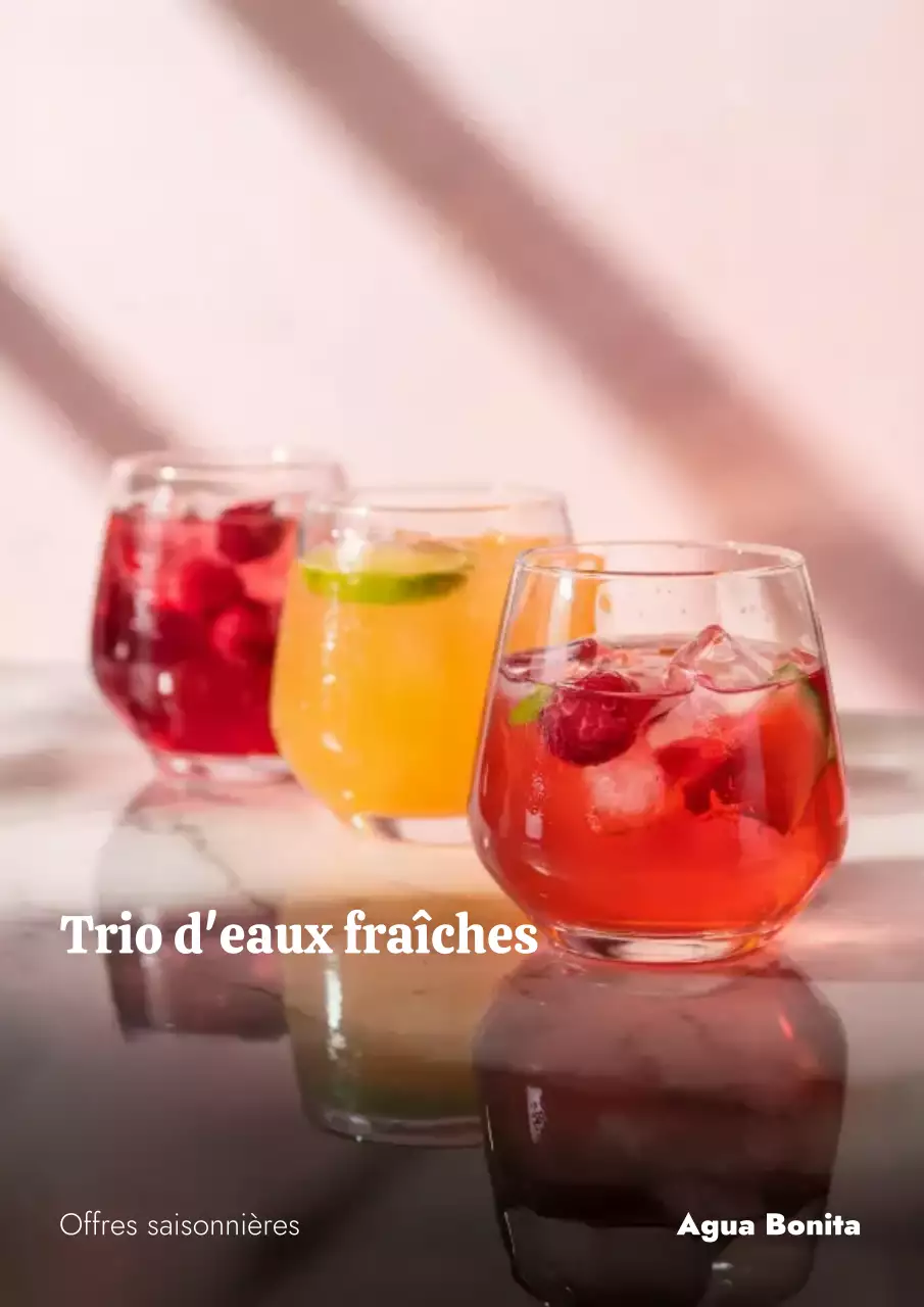 Affiche de promotion de boissons modernes roses