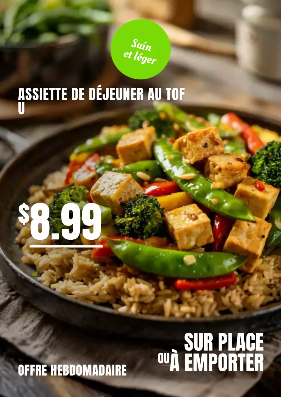 Affiche de promotion du déjeuner moderne et vert