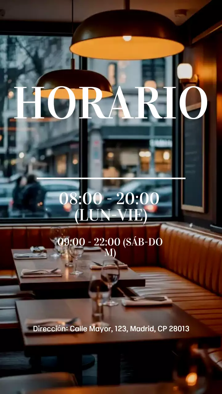 Anuncio del restaurante Brown Modern en Instagram