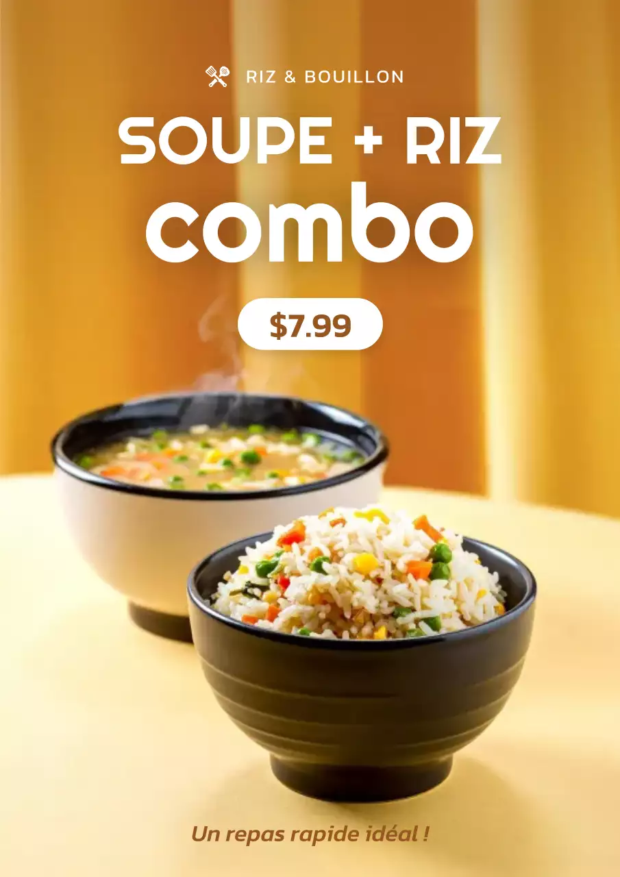 Affiche promotionnelle minimaliste jaune pour aliments