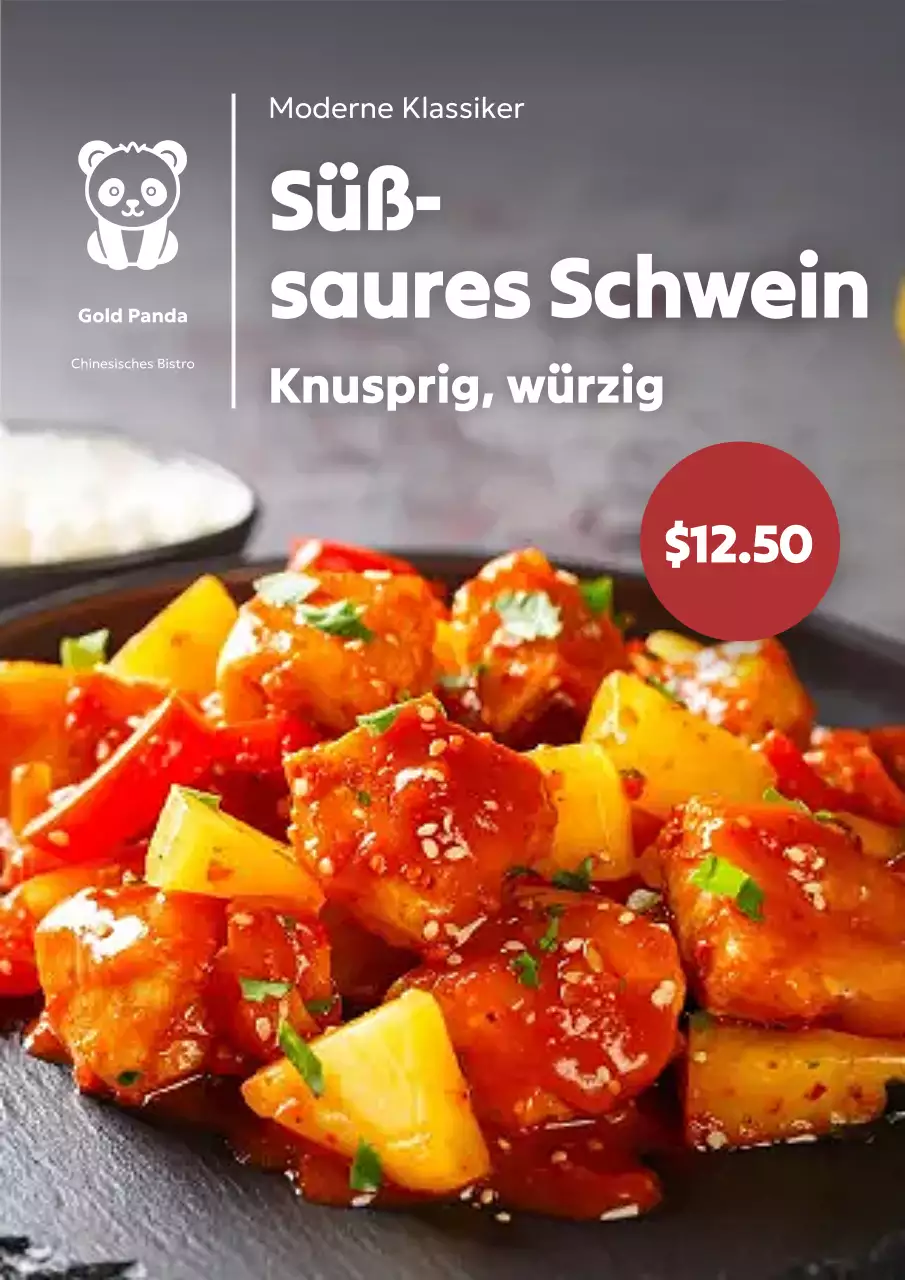 Rotes modernes Lebensmittel-Werbeplakat