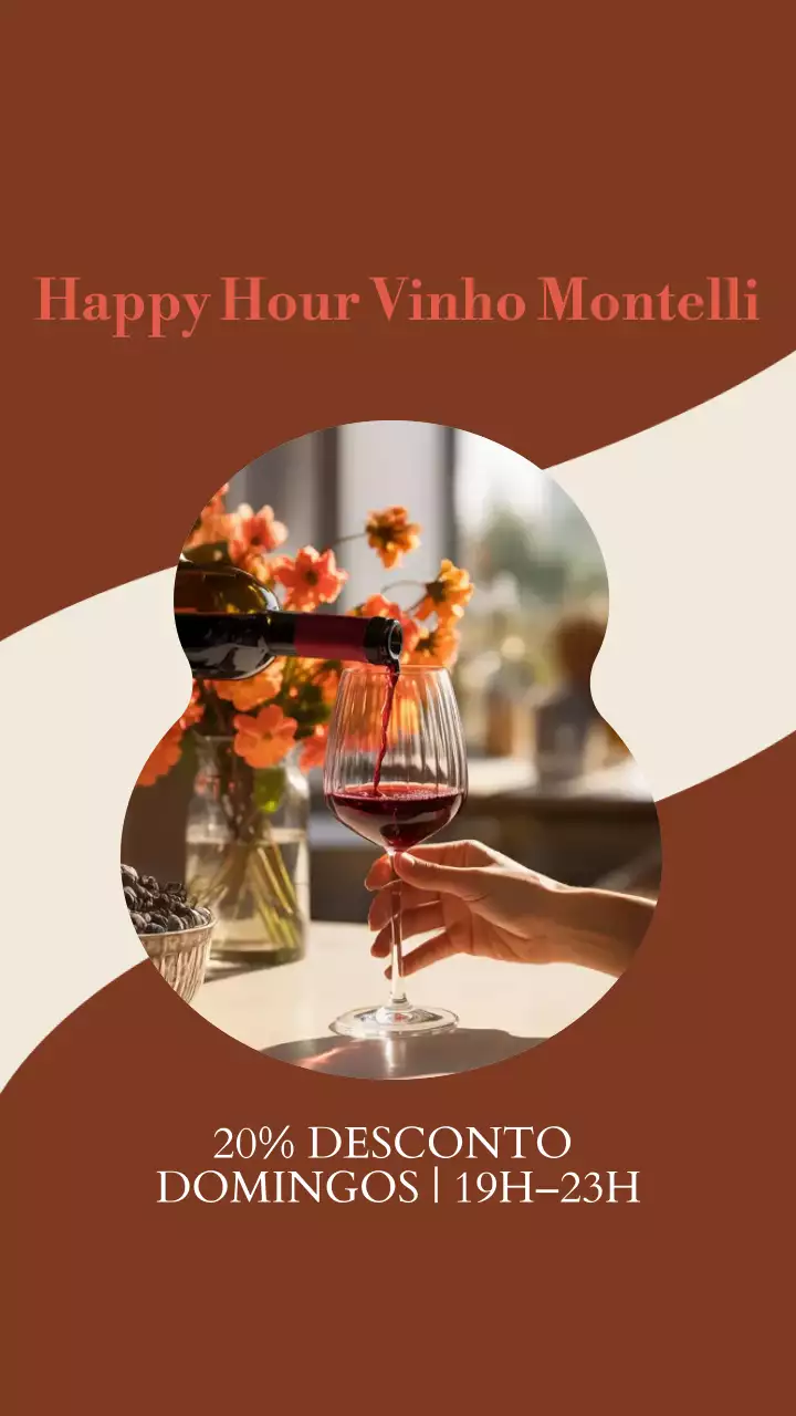 História do Instagram de promoção de vinho elegante marrom